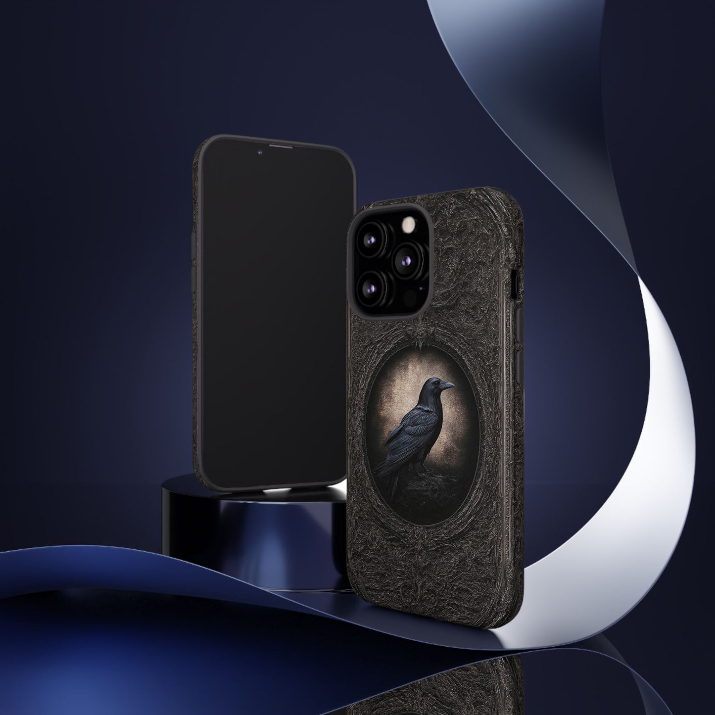 Gothic Raven Phone Case - Mysterious Dark Bird Design