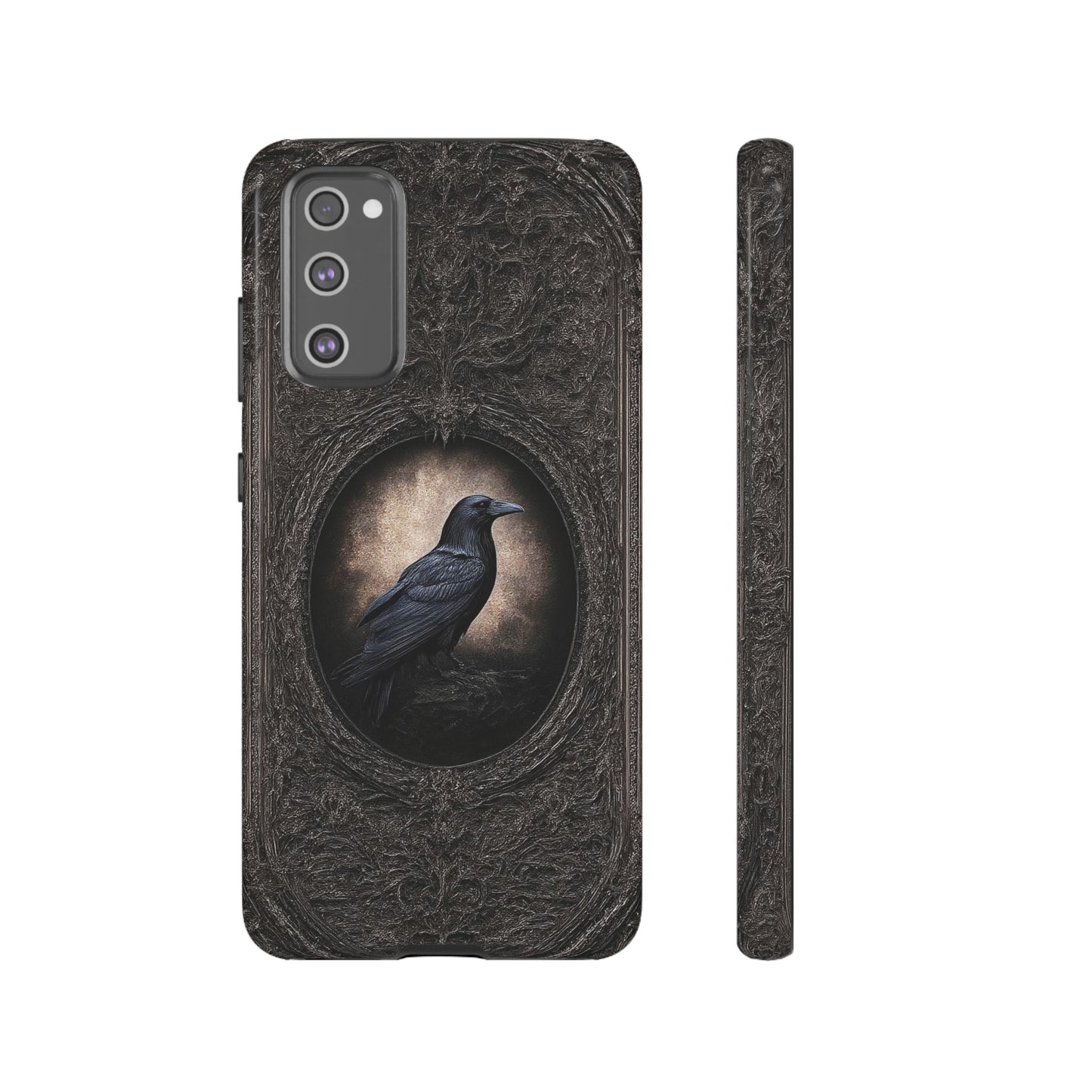 Gothic Raven Phone Case - Mysterious Dark Bird Design