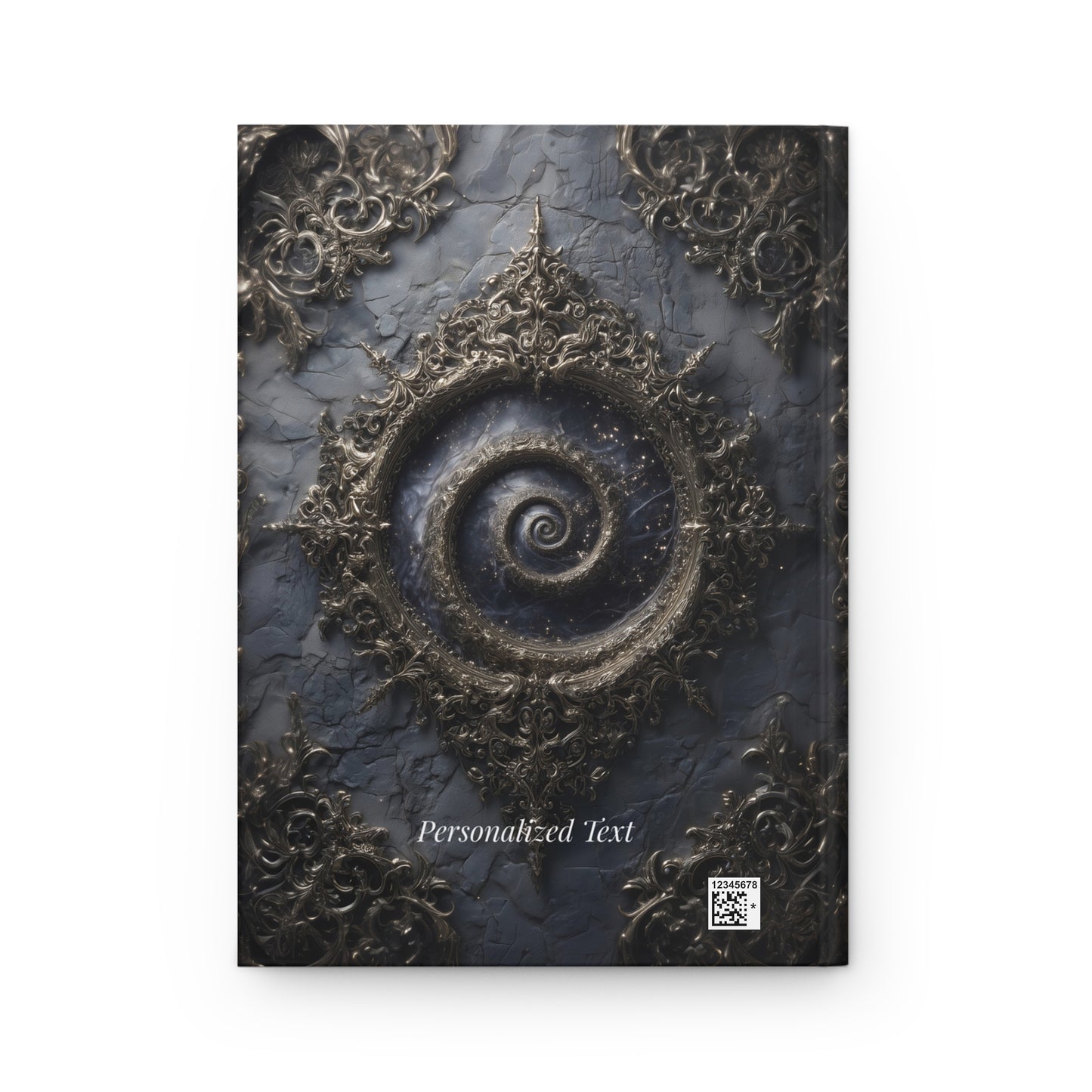 Cosmic Spiral Gothic Journal – Personalized Hardcover Notebook with Optional Custom Text