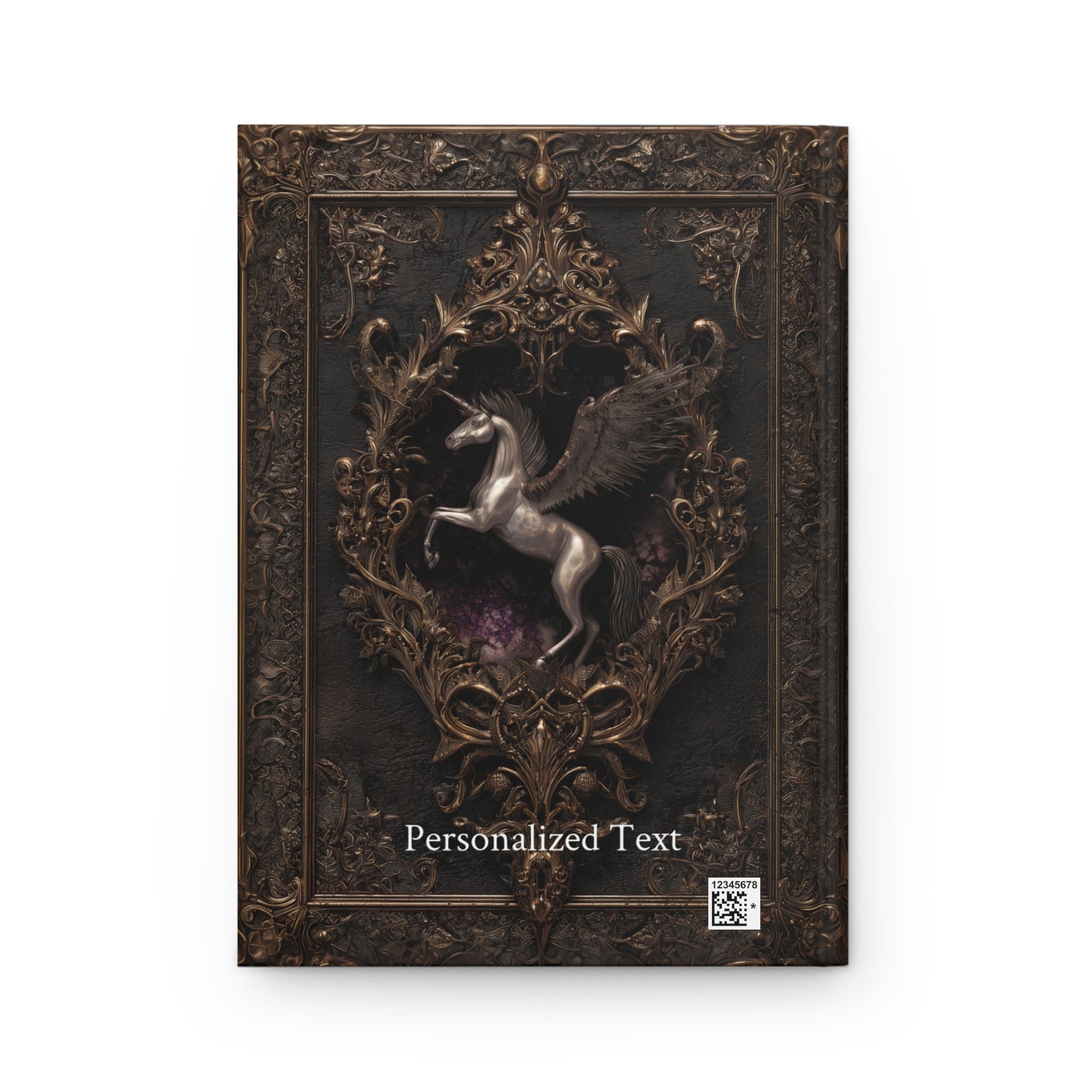 Gothic Pegasus Notebook - Fantasy Hardcover Journal with Optional Personalized Text