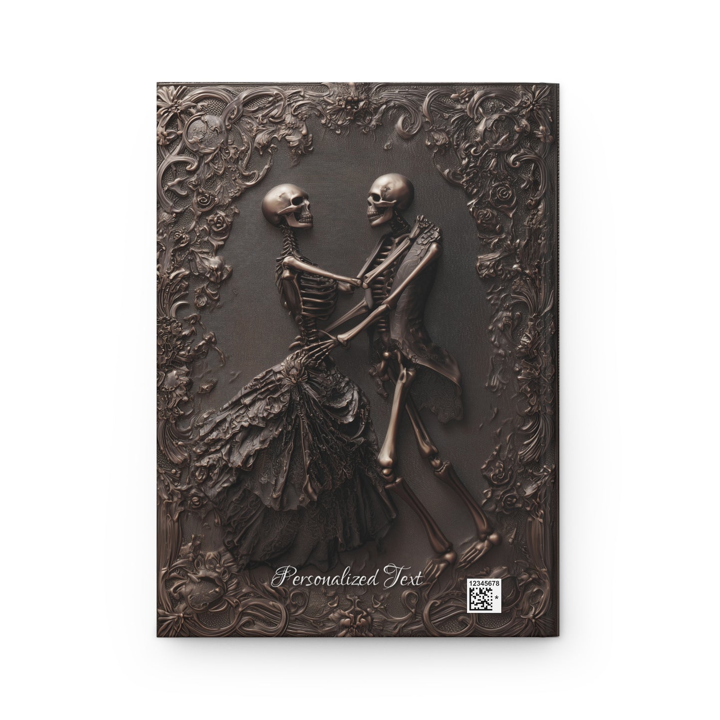 Eternal Dance of Bones Journal - Gothic Skeleton Couple Notebook with Optional Personalized Text