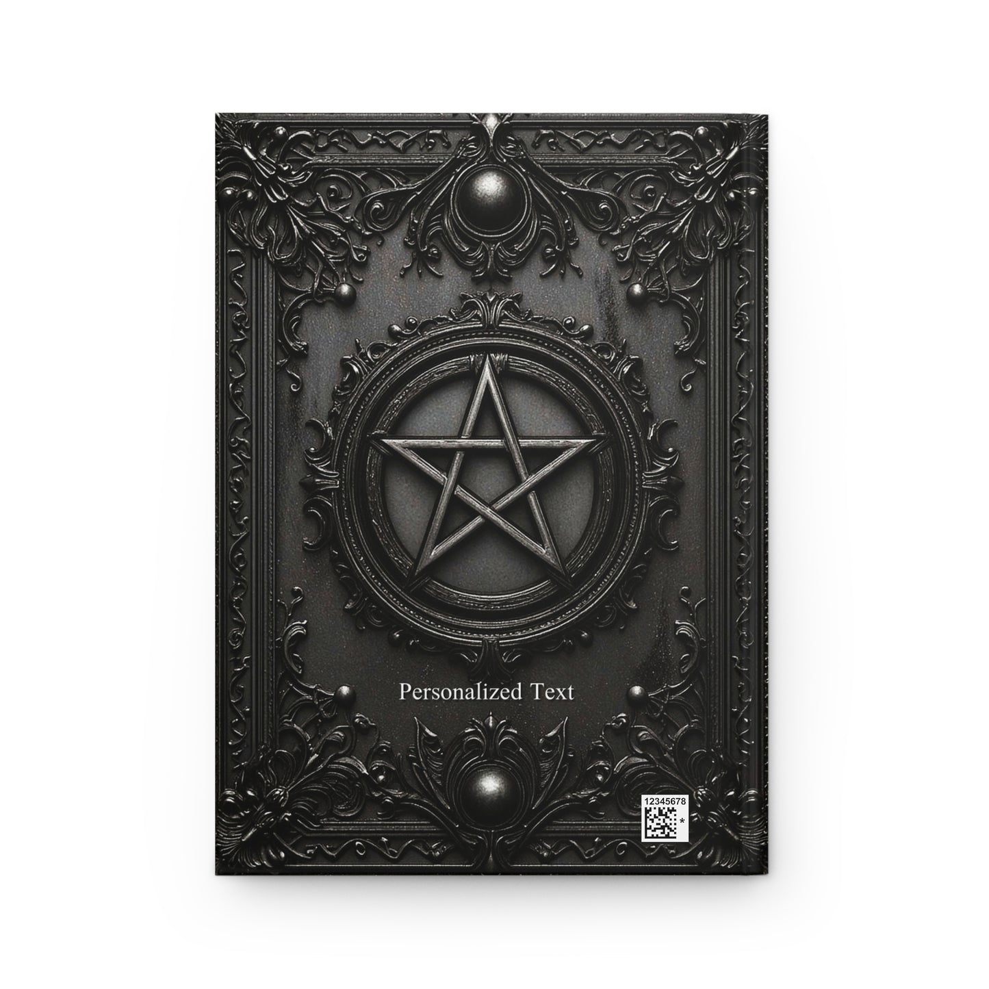 Black Pentagram Gothic Journal - Witchcraft Notebook with Optional Personalized Text