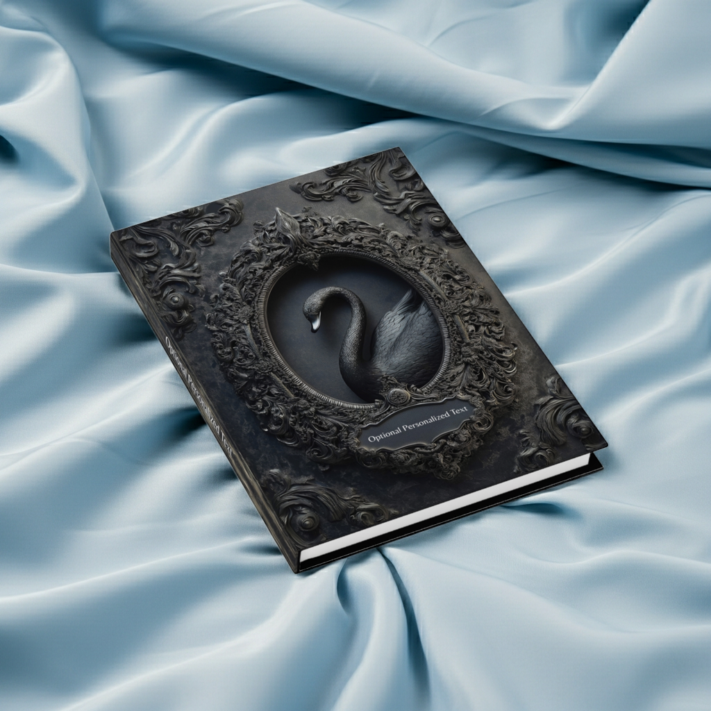 Black Swan Gothic Journal - Dark Elegance Notebook with Optional Personalized Text