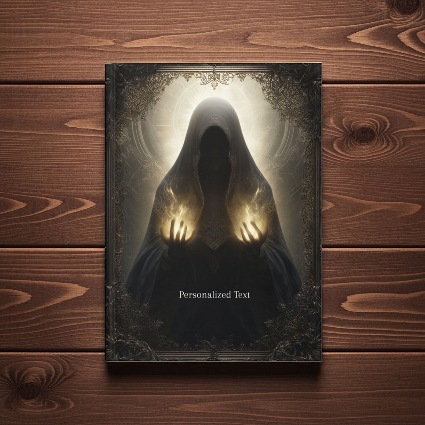 Mystic Flame Journal - Personalized Gothic Spellcaster Notebook