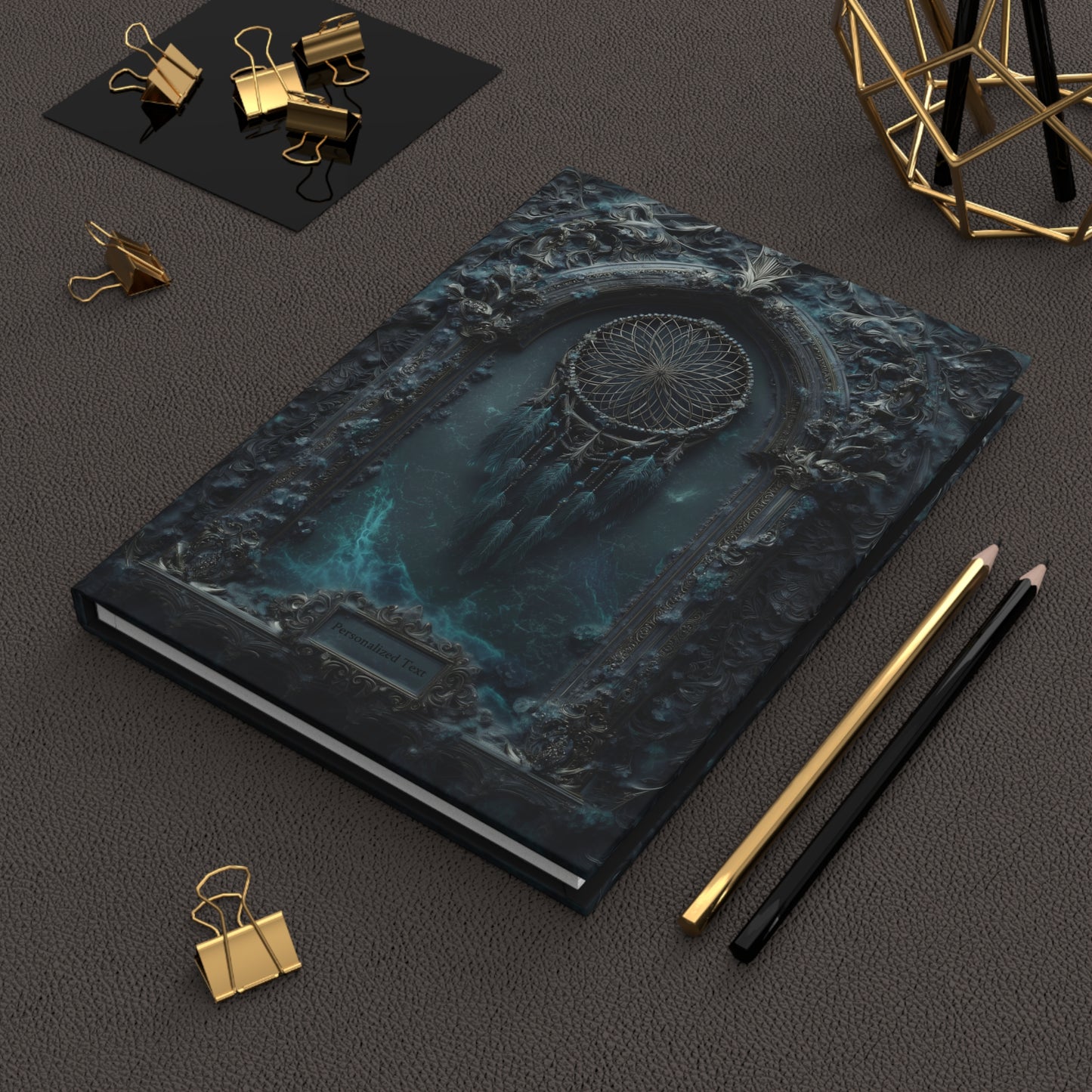 Mystical Dreamcatcher Gothic Journal - Customizable Fantasy Notebook with Optional Personalized Text
