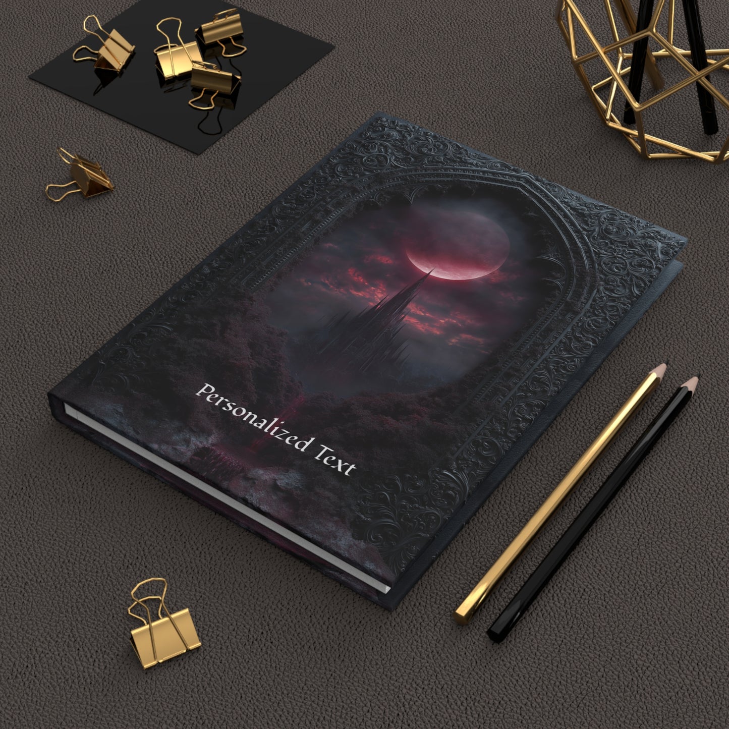 Gothic Vampire Castle Journal - Dark Fantasy Notebook with Optional Personalized Text