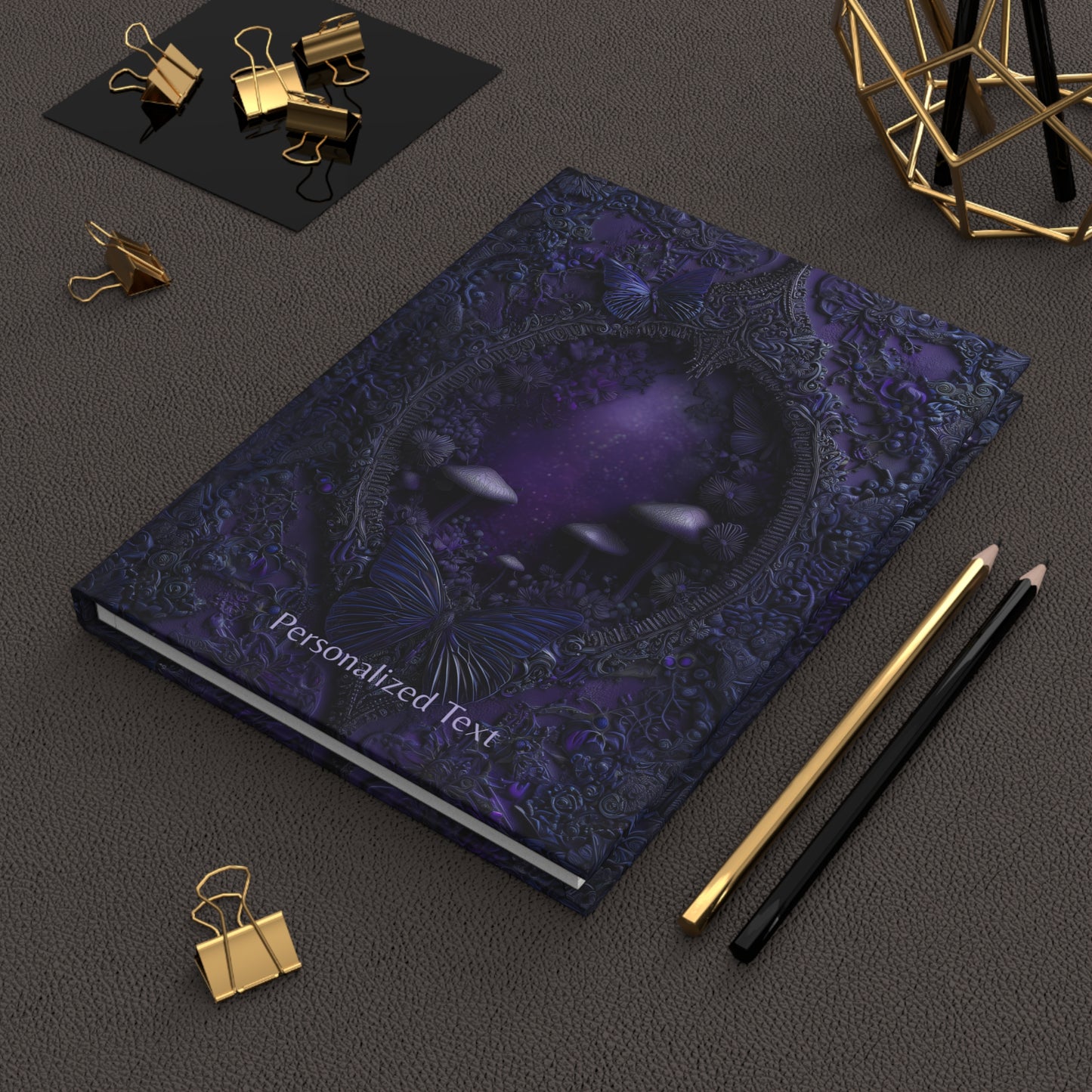 Enchanted Butterfly Forest Journal - Gothic Fantasy Notebook with Optional Personalized Text