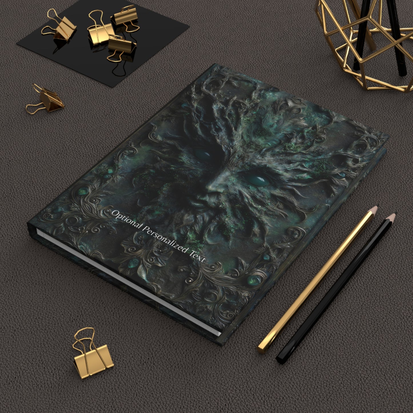 Eldritch Forest Spirit Journal - Gothic Green Man Notebook with Optional Personalized Text