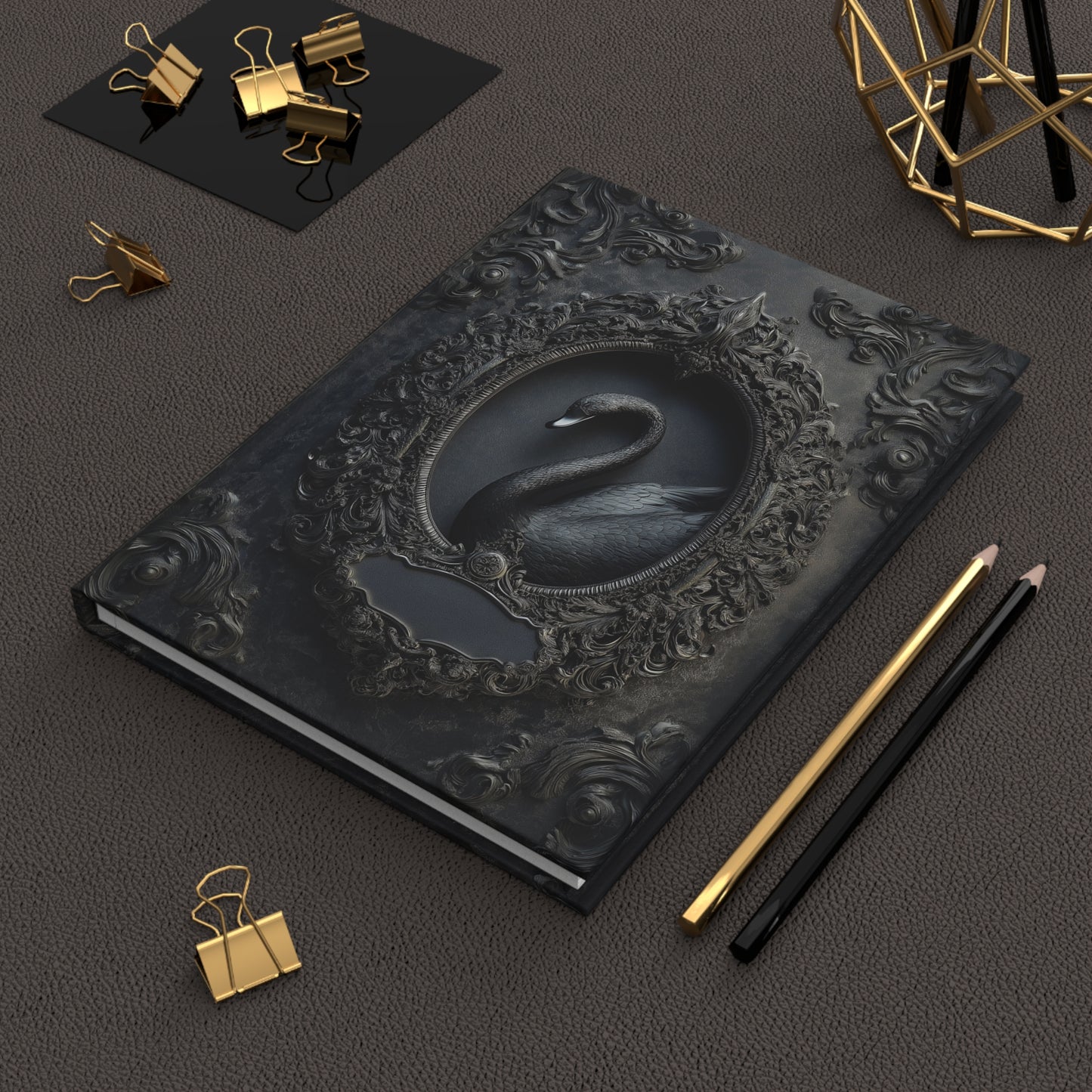 Black Swan Gothic Journal - Dark Elegance Notebook with Optional Personalized Text