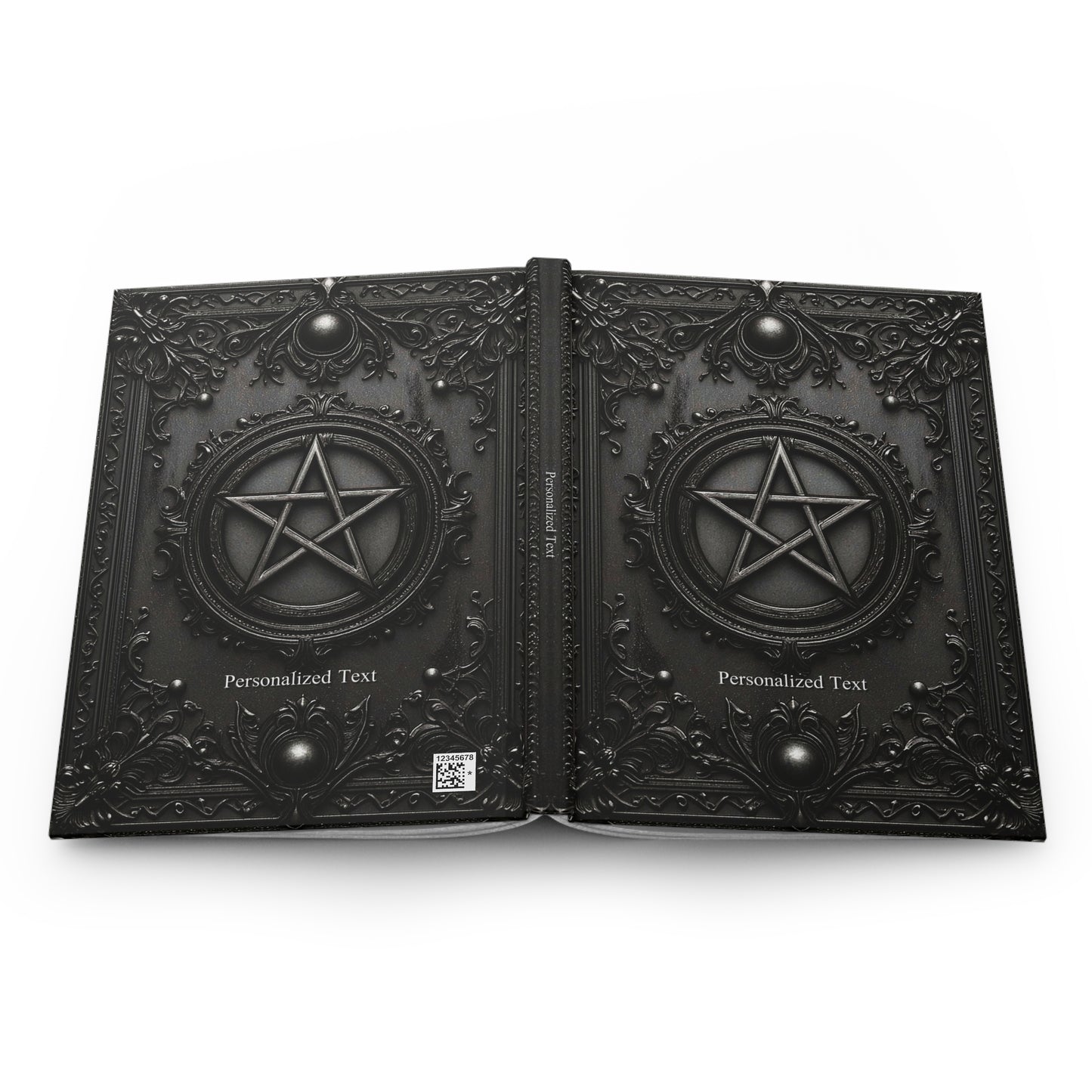 Black Pentagram Gothic Journal - Witchcraft Notebook with Optional Personalized Text