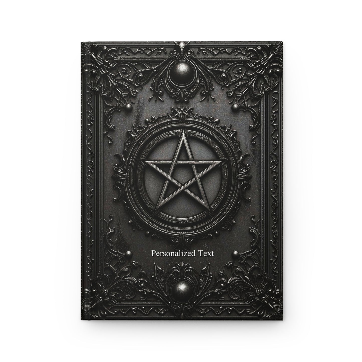 Black Pentagram Gothic Journal - Witchcraft Notebook with Optional Personalized Text