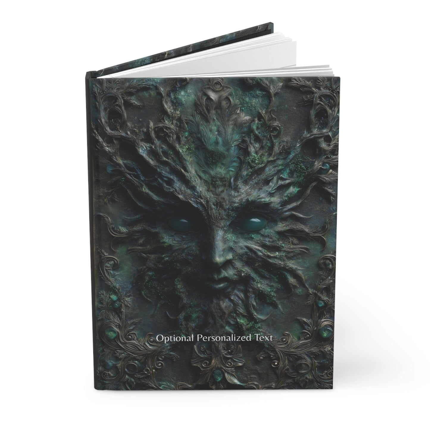 Eldritch Forest Spirit Journal - Gothic Green Man Notebook with Optional Personalized Text