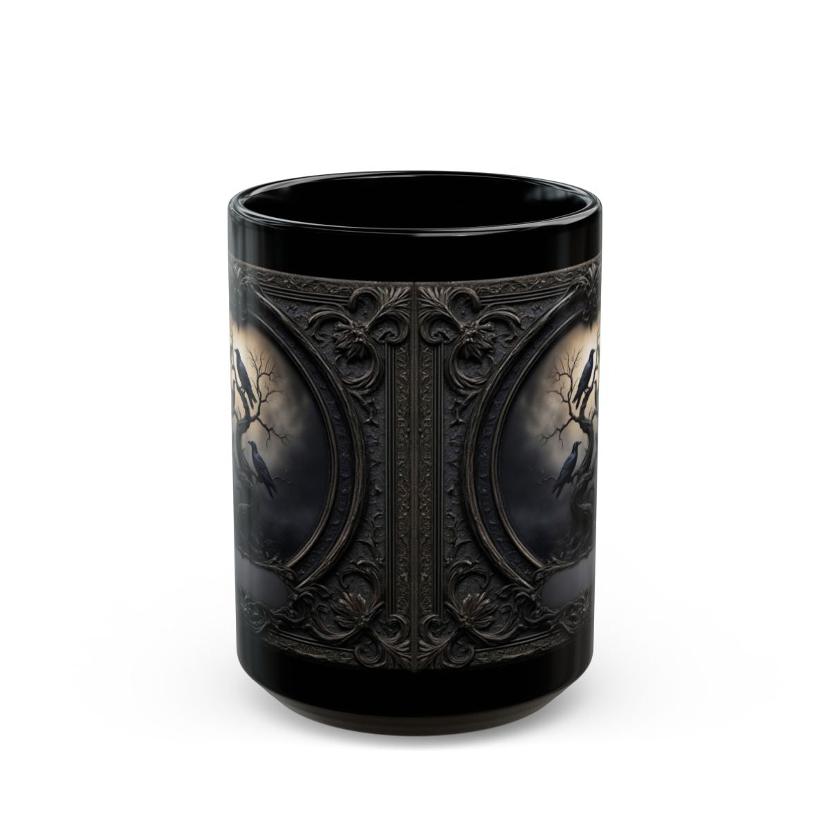 Personalized Gothic Raven Mug – Dark Aesthetic Ceramic Coffee Cup