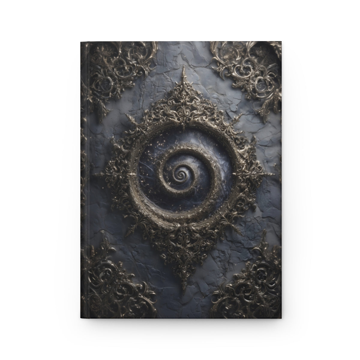 Cosmic Spiral Gothic Journal – Personalized Hardcover Notebook with Optional Custom Text