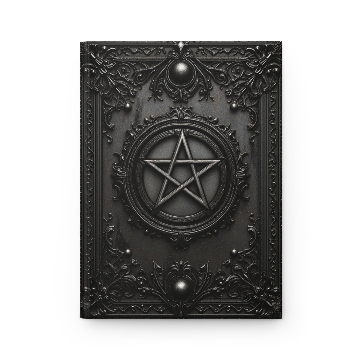 Black Pentagram Gothic Journal - Witchcraft Notebook with Optional Personalized Text