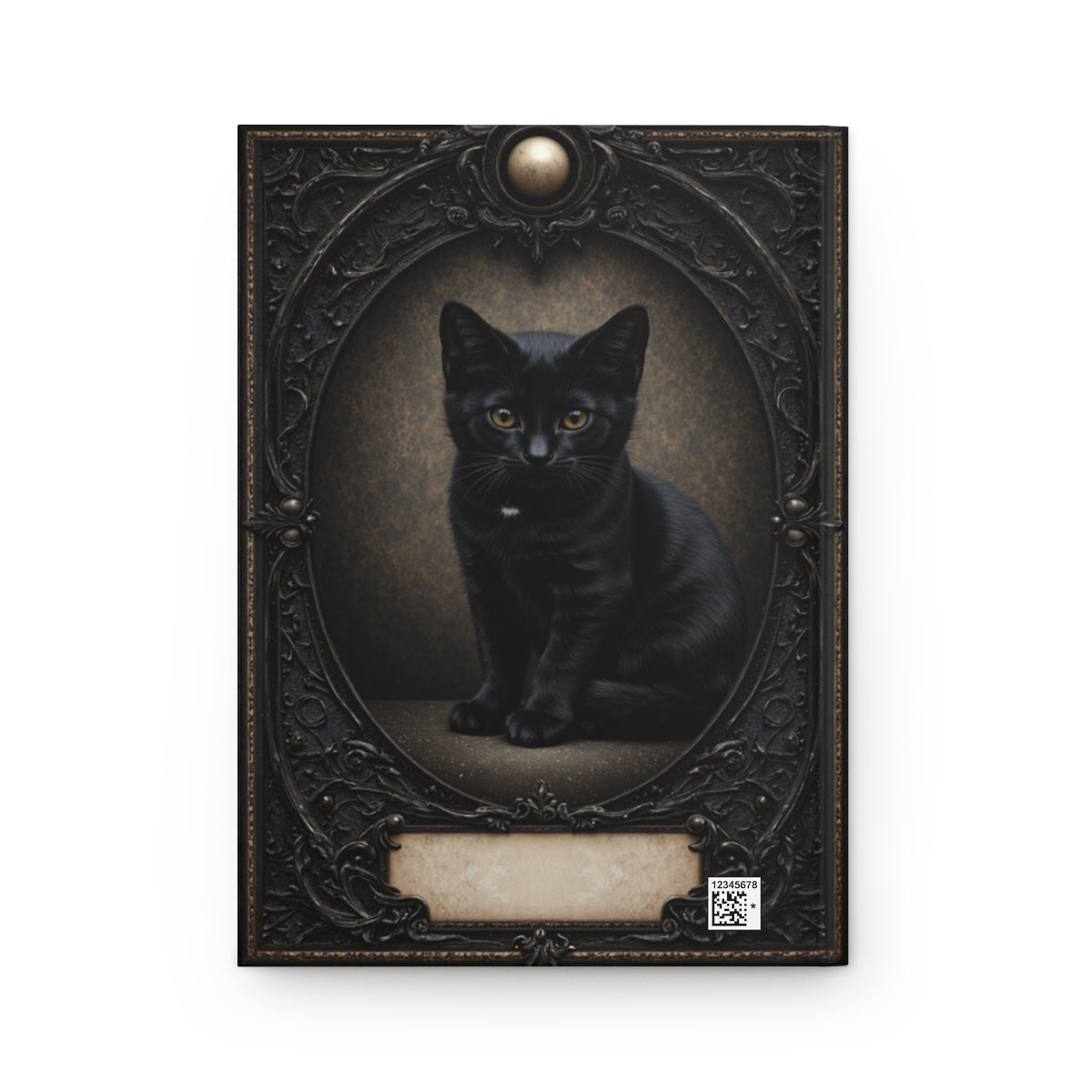 Black Kitten Gothic Notebook - Personalized Witchy Journal