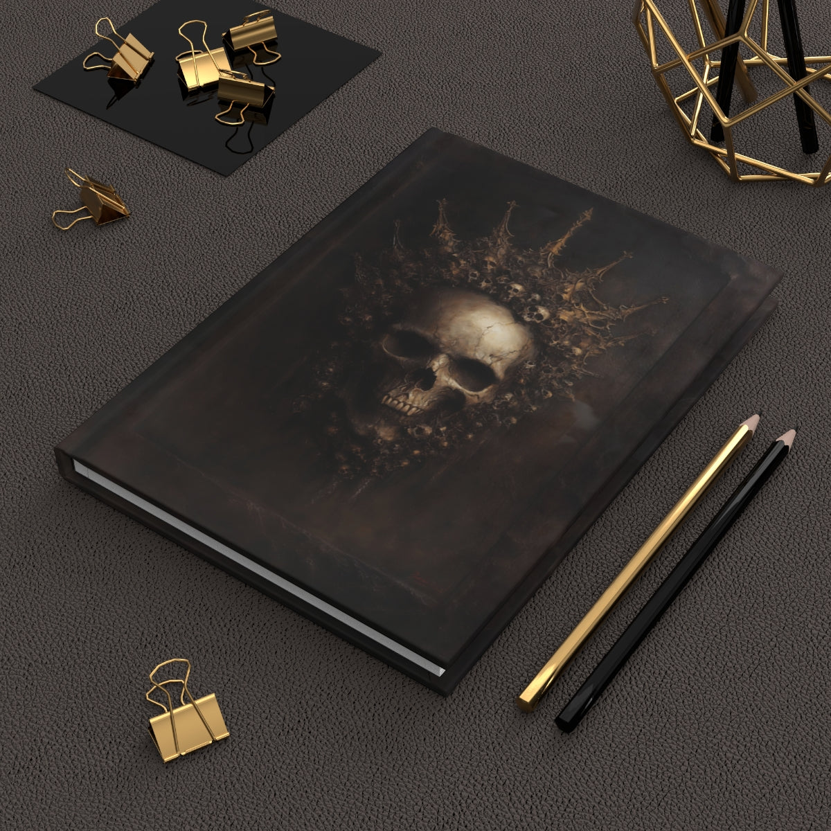 Skull King Gothic Journal - Dark Crowned Skull Notebook