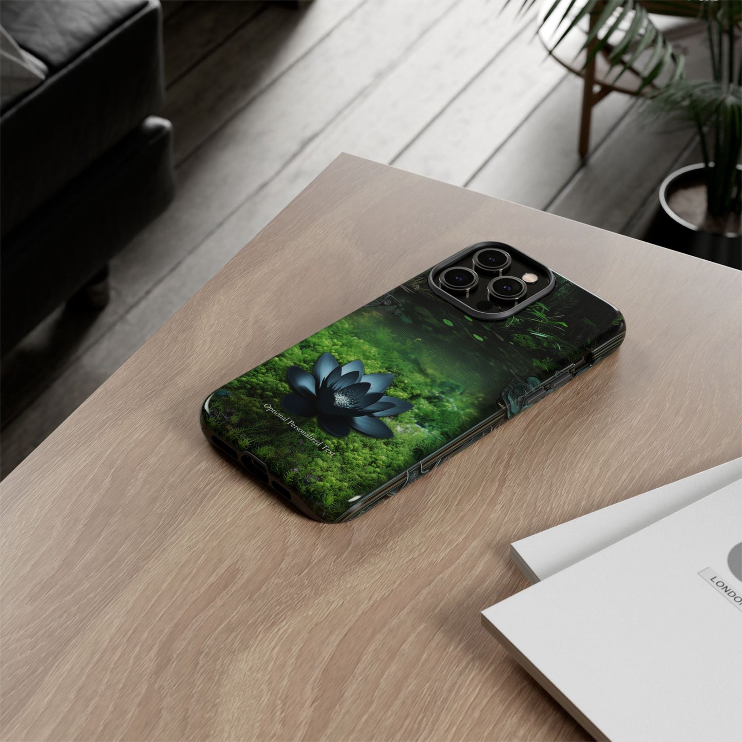 Mystical Black Lotus Phone Case - Personalized Nature Design (Matte Finish)