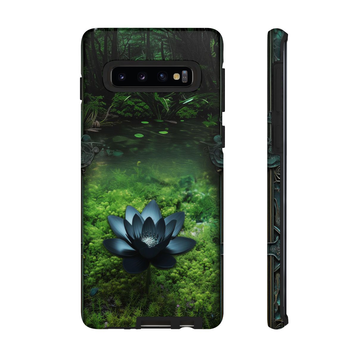 Mystical Black Lotus Phone Case - Personalized Nature Design (Matte Finish)
