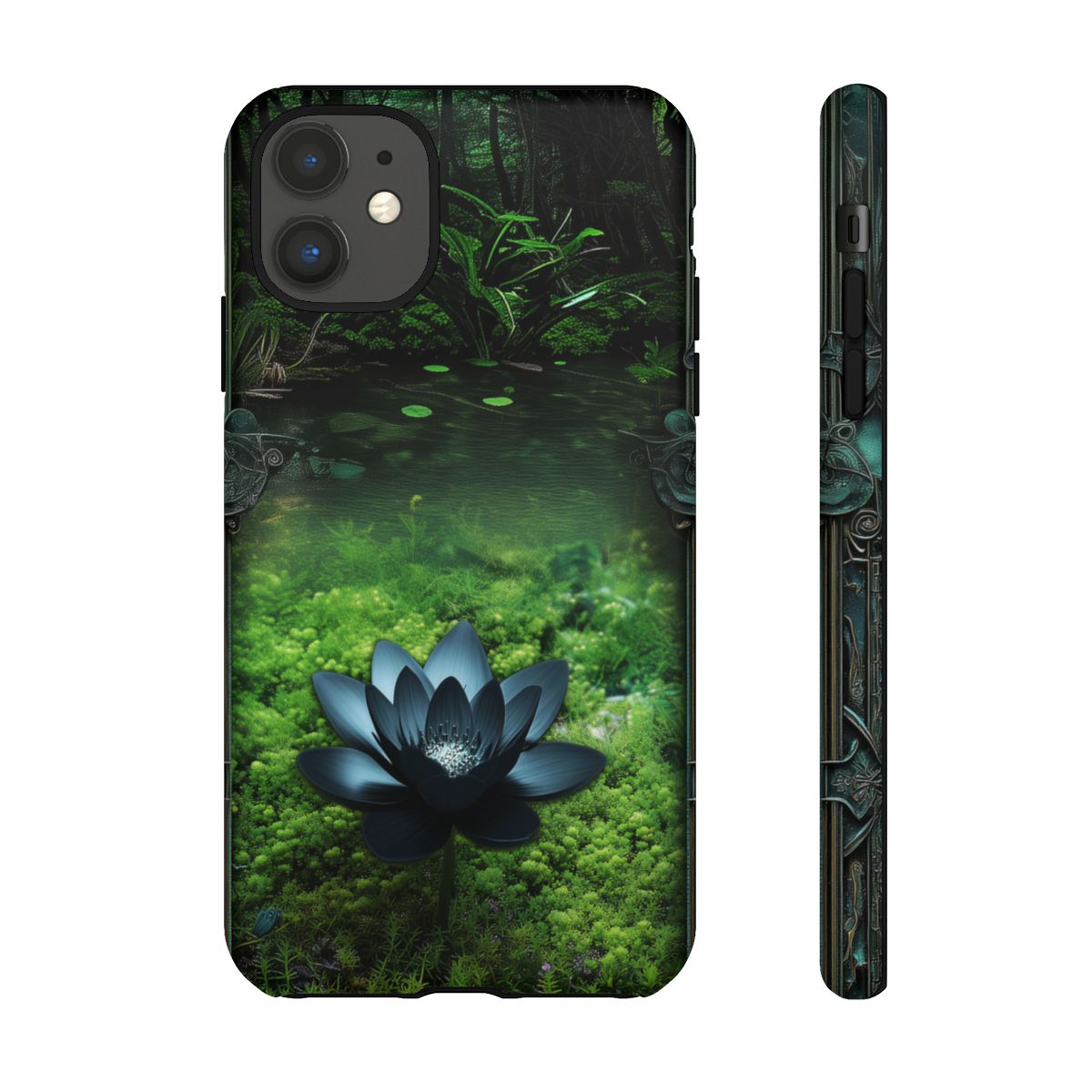 Mystical Black Lotus Phone Case - Personalized Nature Design (Matte Finish)