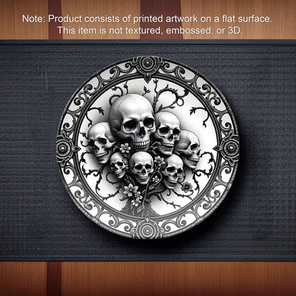 Gothic Skull Cluster Dinner Plate - Dark Victorian Skeleton Decor