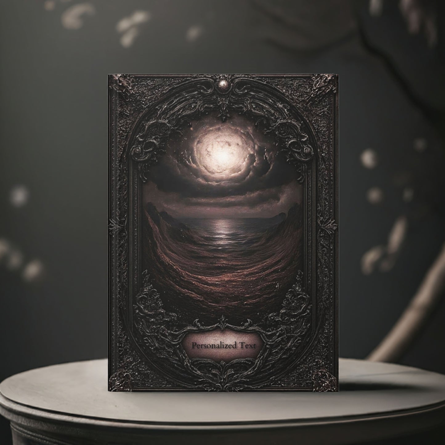 Dark Ocean Moon Journal – Personalized Gothic Notebook