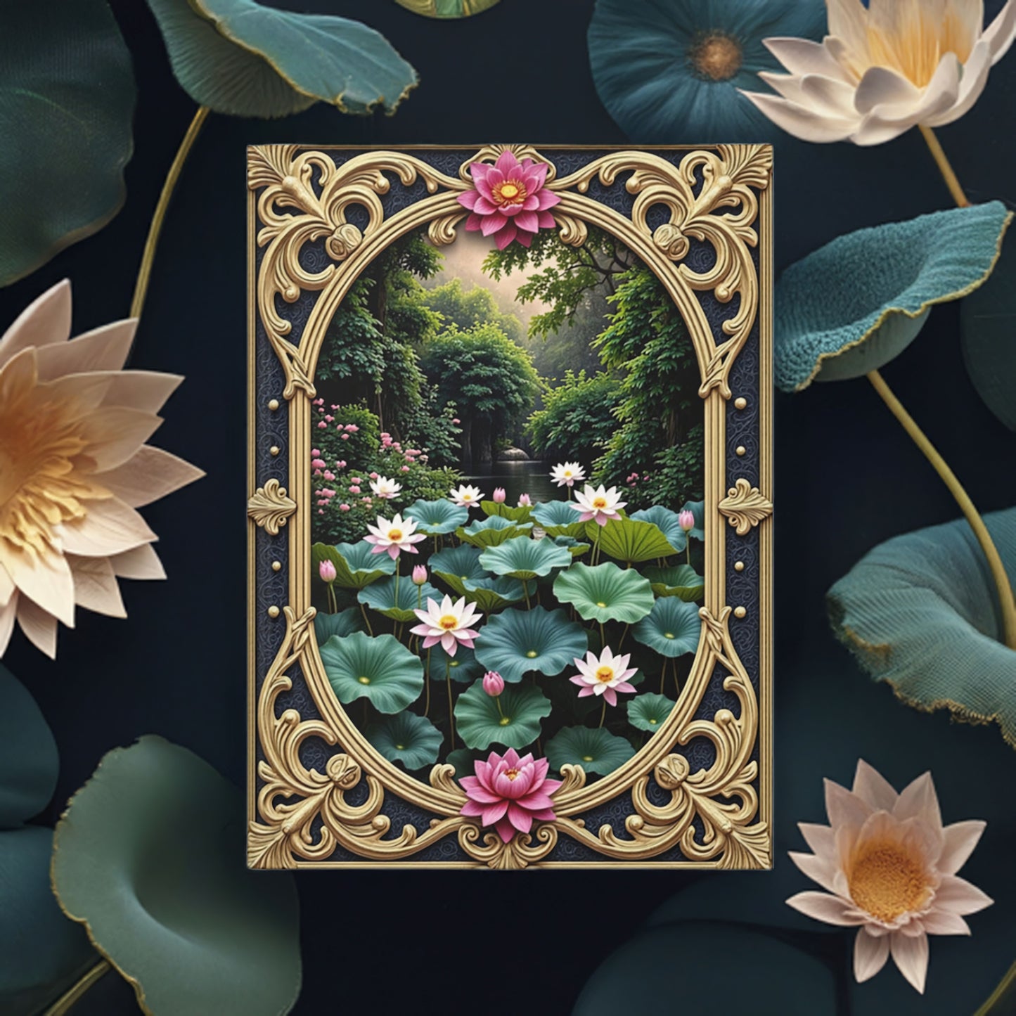 Lotus Garden Serenity Journal - Tranquil Floral Hardcover Notebook