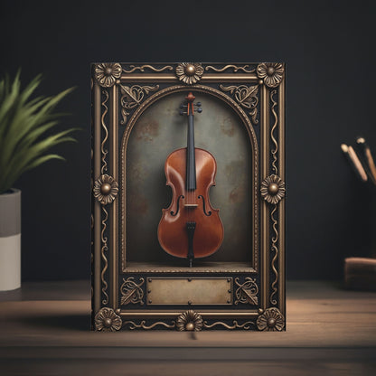 Ornate Cello Journal – Customizable Classical Music Hardcover Notebook