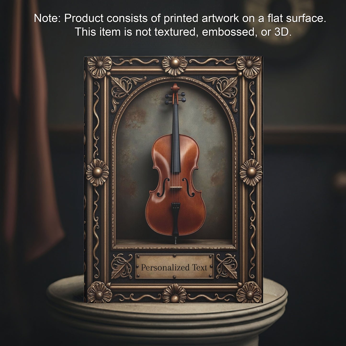 Ornate Cello Journal – Customizable Classical Music Hardcover Notebook