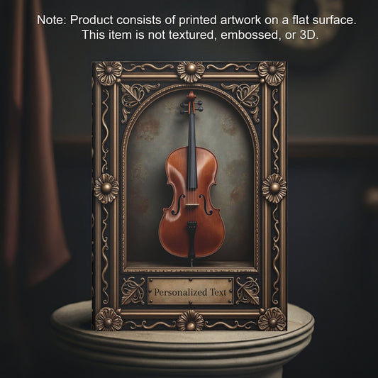 Ornate Cello Journal – Customizable Classical Music Hardcover Notebook