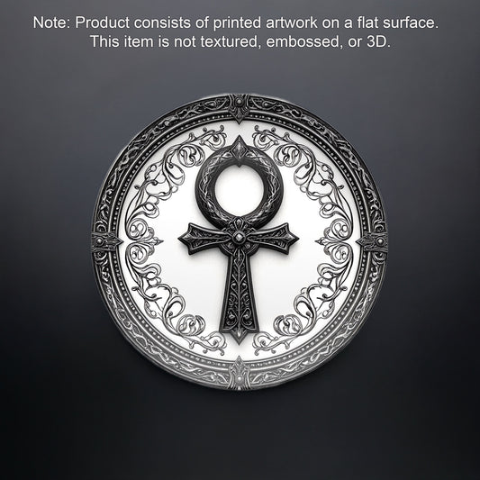 Gothic Ankh Decorative Plate - Dark Victorian Life Symbol Design
