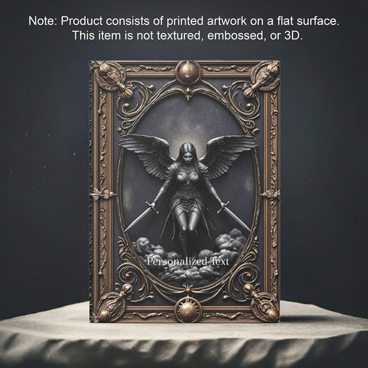 Dark Valkyrie Angel Journal - Personalized Gothic Warrior Notebook