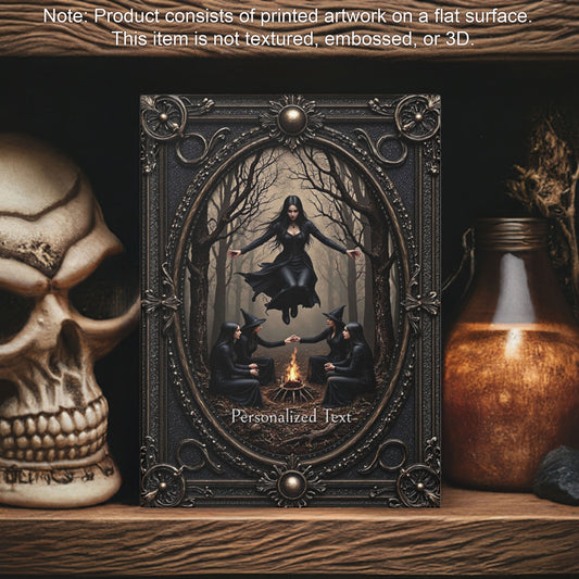 Witchy Ritual Circle Journal - Personalized Gothic Forest Notebook