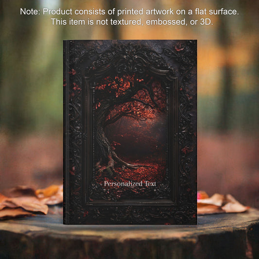 Enchanted Dark Forest Hardcover Journal - Gothic Art Notebook with Intricate Tree Design