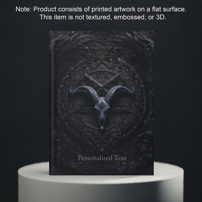 Gothic Goat Skull Journal - Dark Occult Notebook with Personalized Text