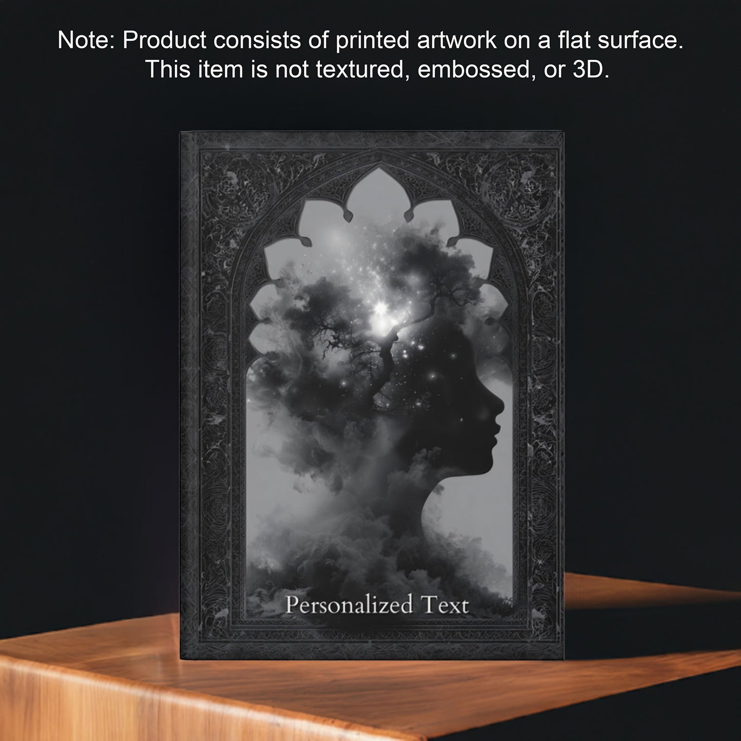Celestial Dreamscape Journal - Mystical Silhouette Notebook with Personalized Text
