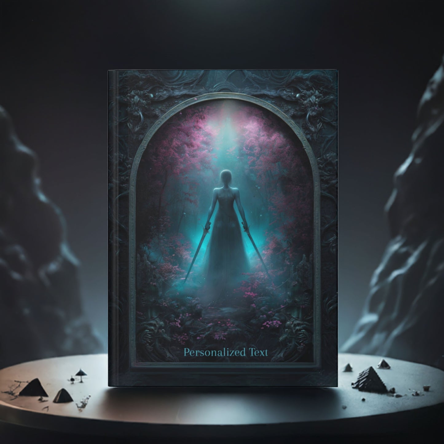 Mystic Warrior Notebook - Personalized Fantasy Journal with Dual Blades