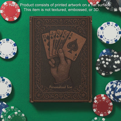 Royal Flush Poker Notebook - Personalized Vintage Playing Card Journal