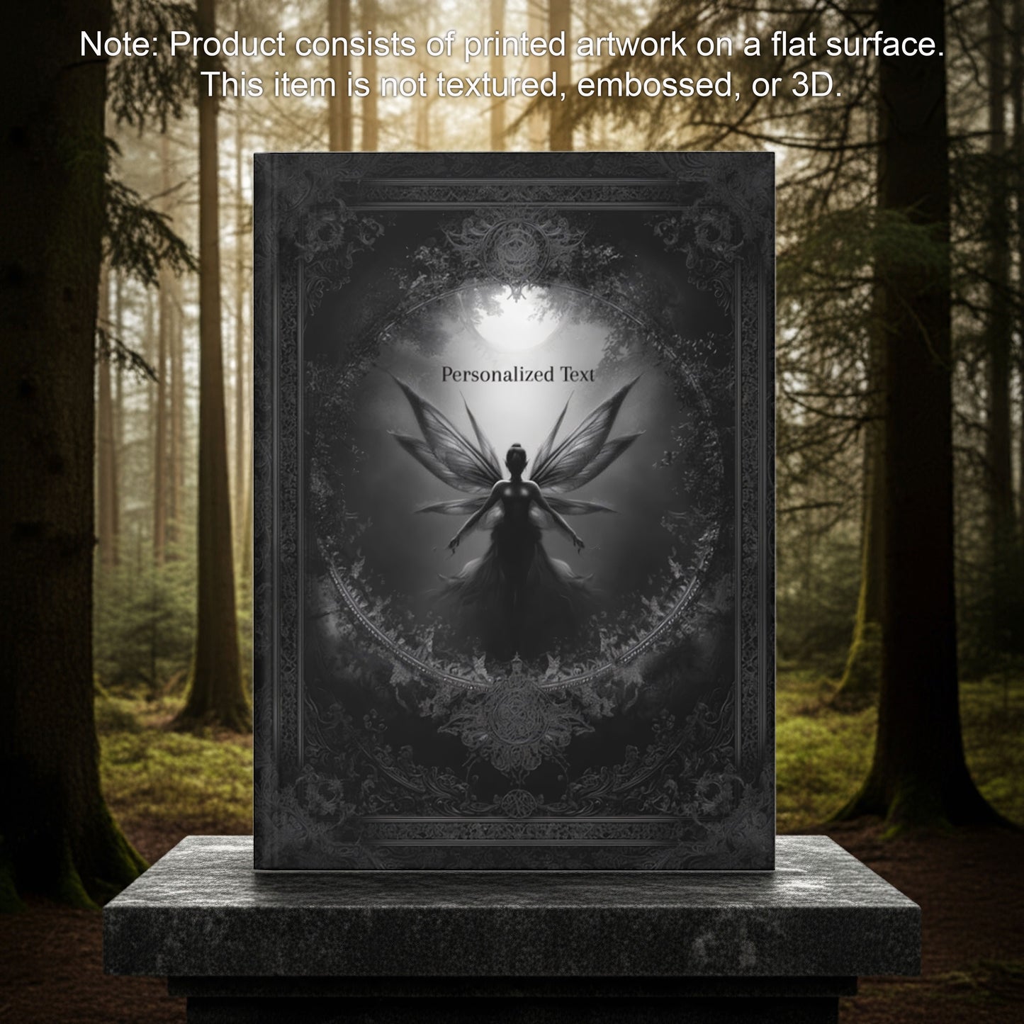Personalized Gothic Fairy Journal - Dark Fantasy Notebook with Moonlit Wings