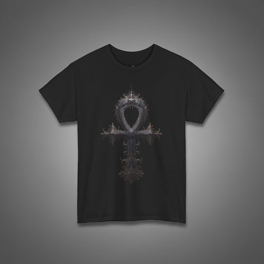 Gothic Ankh T-Shirt - Ornate Dark Symbol of Life Tee for Occult and Mystic Fashion, Unisex T-Shirt for Spirituality, Casual Wear, Gifts