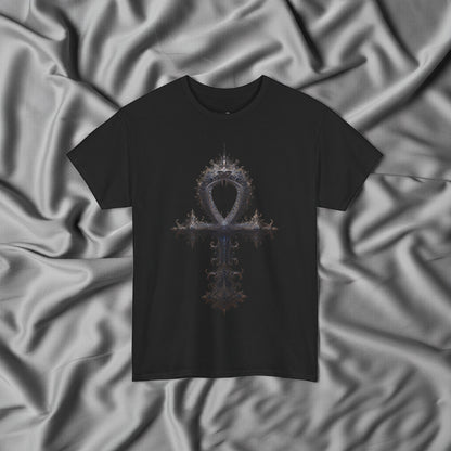 Gothic Ankh T-Shirt - Ornate Dark Symbol of Life Tee for Occult and Mystic Fashion, Unisex T-Shirt for Spirituality, Casual Wear, Gifts