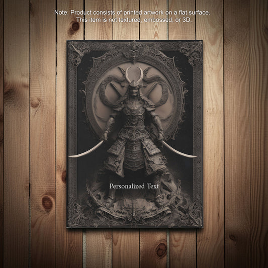 Dark Samurai Warrior Notebook - Personalized Gothic Journal for Writing & Art
