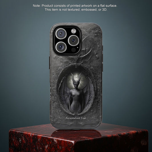 Dark Gothic Demon Phone Case – Personalized Hellbound Bat Wing Creature Design for iPhone, Galaxy & Pixel (Glossy Finish)
