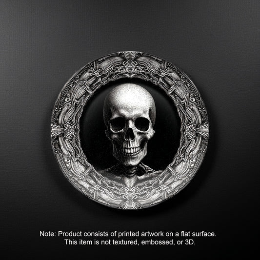 Gothic Skull Plate - Macabre Skeleton Art Decor for Gothic Homes & Halloween