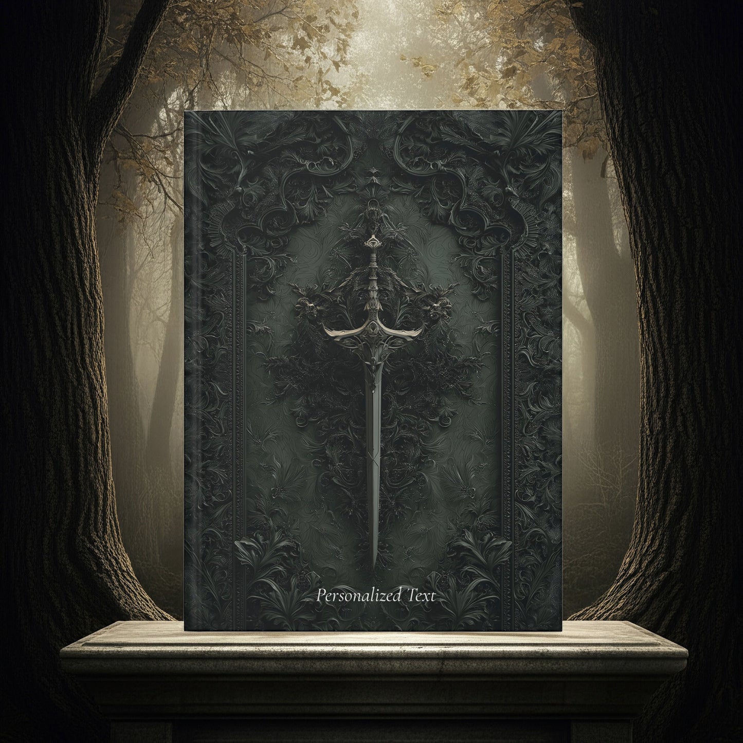 Gothic Sword Journal - Personalized Dark Fantasy Notebook for Writing & Sketching