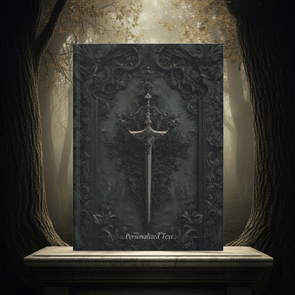 Gothic Sword Journal - Personalized Dark Fantasy Notebook for Writing & Sketching