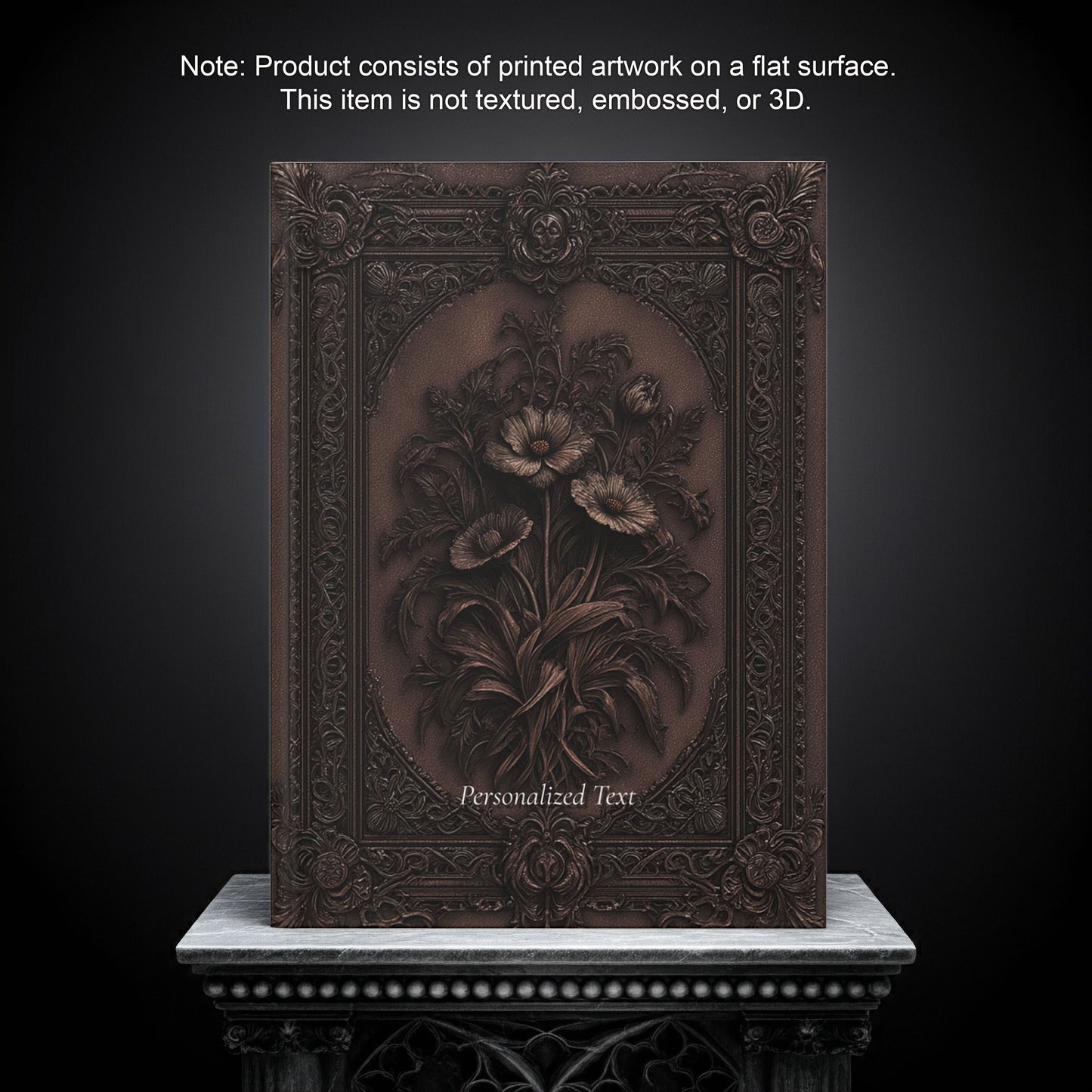 Gothic Floral Notebook – Antique Botanical Journal with Optional Personalized Text