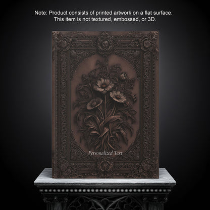 Gothic Floral Notebook – Antique Botanical Journal with Optional Personalized Text