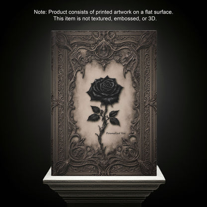 Gothic Black Rose Journal – Ornate Antique Notebook with Optional Personalized Text