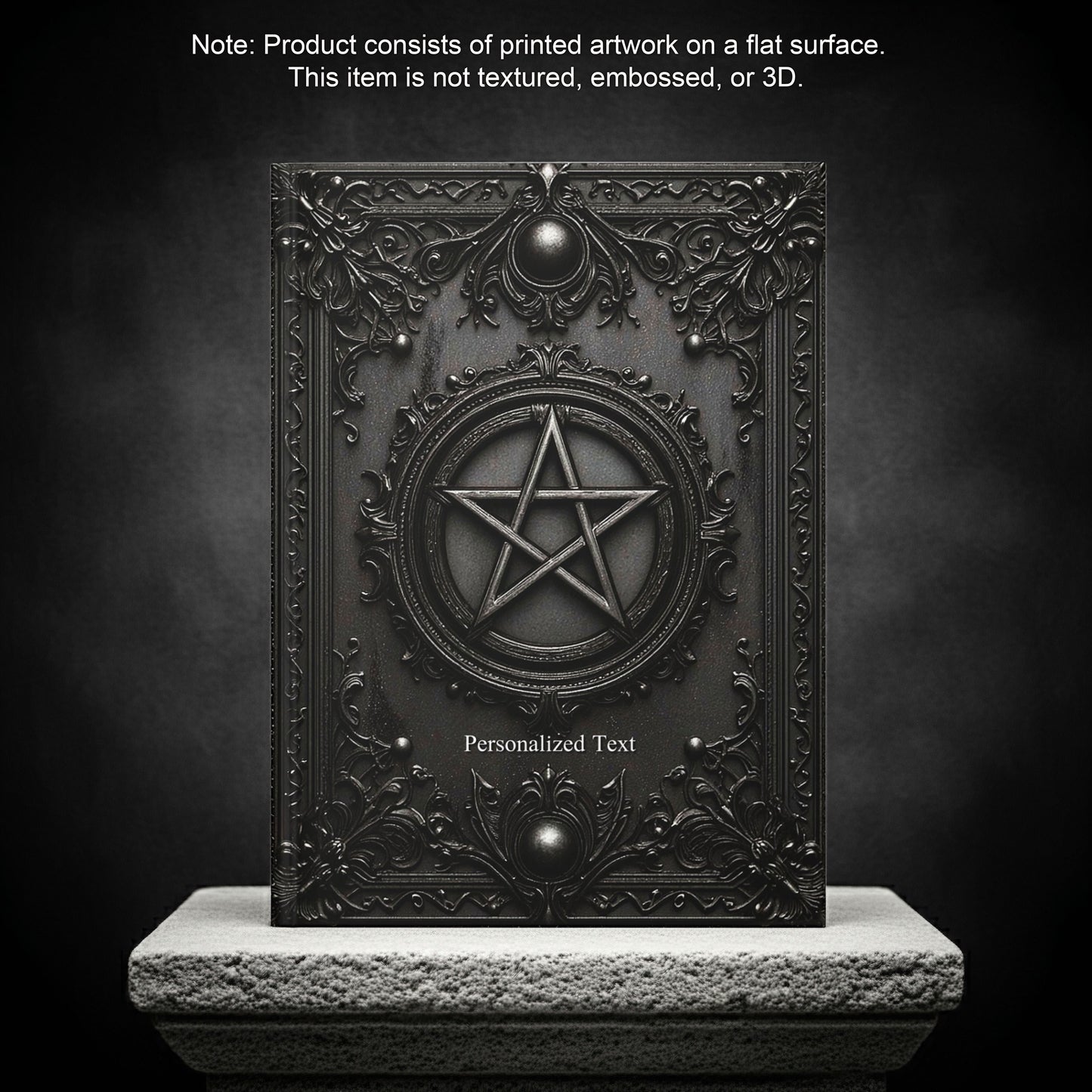 Black Pentagram Gothic Journal - Witchcraft Notebook with Optional Personalized Text